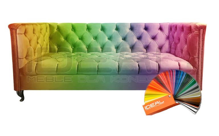 pikowana sofa chesterfield wybór koloru celebrity glamour